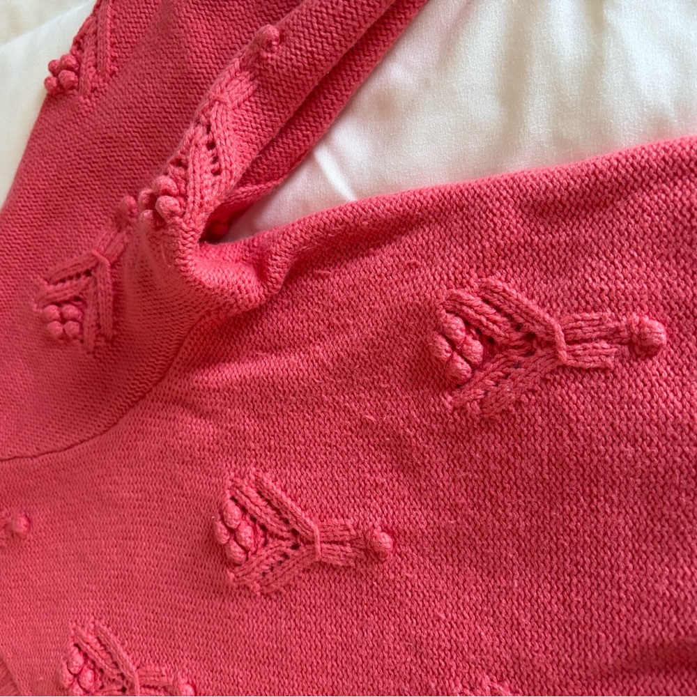 LOFT Women Large Petite Coral Textured Crew Neck Sweater - Picture 7 of 10